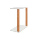 Ver imagem 2 de Mesa Lateral Retangular para Sofá 100% Mdf Design Industrial Cor:off White com Freijó