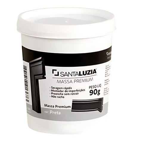 Massa Flex para Acabamento Cor Preta Pote 90g Santa Luzia