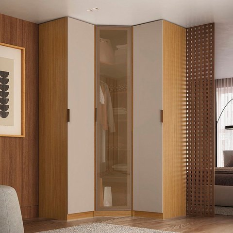 Guarda Roupa de Canto Obliquo Reflecta 3 Portas Mdf Altezza