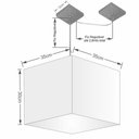 Ver imagem 2 de Lustre Pendente Quadrado com Desvio Md-4268 Cúpula em Tecido 30/35x35cm Rustico Bege - Bivolt