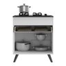 Balcão Cozinha para Cooktop 70 Cm 1 Porta 1 Gaveta Veneza Multimóveis Mp3706.964 Branco/preto - 4