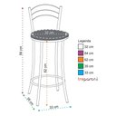 Ver imagem 3 de Kit 2 Banquetas Cromadas Bc26b Assento Espuma D15