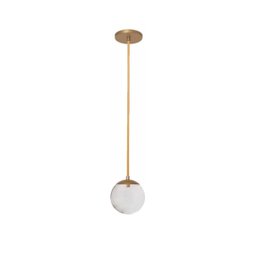 Kit 2 Pendente Dourado Quarto Cabeceira de Cama Bancada +Led Arevo Iluminação Jabuticaba VIDRO TRANS - 6