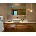 Ver imagem 4 de Kit 2 Pendente Dourado Quarto Cabeceira de Cama Bancada +Led Arevo Iluminação Jabuticaba VIDRO TRANS