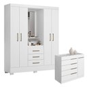 Ver imagem 1 de Cômoda Sevilha e Guarda Roupa Solteiro Paris 2045150 Branco - Aramóveis