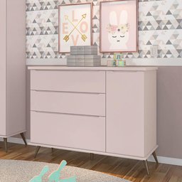Cômoda Infantil Melinda com 1 Porta - Rosa - 1