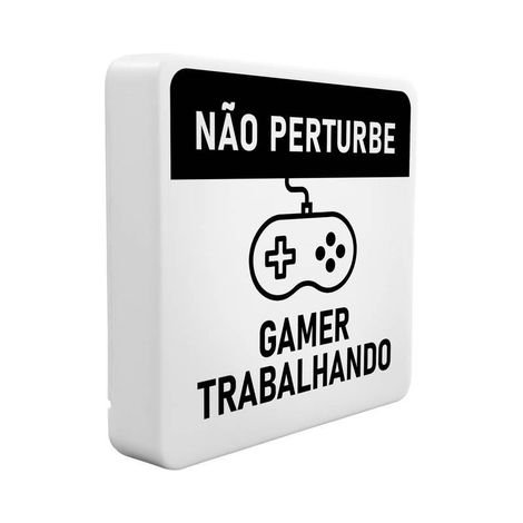 Luminária Box - Não Perturbe Gamer DecorFun Gamer Trabalhando