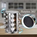 Ver imagem 5 de Porta Condimentos Giratório Aço Inox 16 Potes para Especiarias