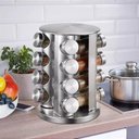 Ver imagem 3 de Porta Condimentos Giratório Aço Inox 16 Potes para Especiarias