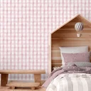 Ver imagem 3 de Papel de Parede Adesivo Xadrez Rosa Lavável Fosco 10m