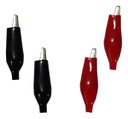 Ver imagem 3 de Kit 50 Garra Jacaré Isolada 27mm Pequena Preto/vermelho Par
