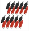 Ver imagem 1 de Kit 50 Garra Jacaré Isolada 27mm Pequena Preto/vermelho Par