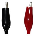Ver imagem 2 de Kit 50 Garra Jacaré Isolada 27mm Pequena Preto/vermelho Par