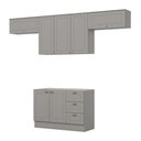 Ver imagem 2 de Cozinha Completa Americana 7 Portas 3 Gavetas 100% Mdf Cinza - Henn