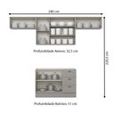 Ver imagem 4 de Cozinha Completa Americana 7 Portas 3 Gavetas 100% Mdf Cinza - Henn