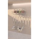 Ver imagem 2 de Porta Condimentos Inox de Parede Suporte Temperos 5 Ganchos Flat para Cozinha