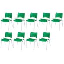 Ver imagem 2 de Cadeira Iso Base Branco Escola, Escritório Verde Kit 9 Un