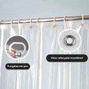 Ver imagem 5 de 2 Cortina Box Banheiro Pvc Transparente Antimofo Ilhós 2,00m