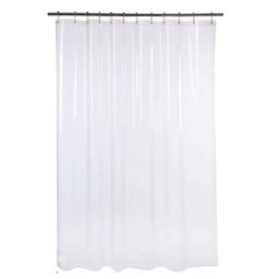 2 Cortina Box Banheiro Pvc Transparente Antimofo Ilhós 2,00m - 1
