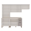 Ver imagem 3 de Cozinha Completa Iluminata 10 Portas 3 Gavetas 100% MDF com Vidro Branco/Fendi/Mineral - Genialflex