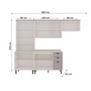 Ver imagem 4 de Cozinha Completa Iluminata 10 Portas 3 Gavetas 100% MDF com Vidro Branco/Fendi/Mineral - Genialflex