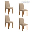 Ver imagem 4 de Kit 4 Cadeiras de Jantar Estofadas Laini Bege Amêndoa Clean/Bege