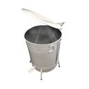 Ver imagem 2 de Lixeira de Tambor em Aço Com Suporte Pedal Branca 70 Litros