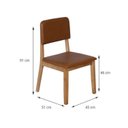 Ver imagem 3 de Kit 2 Cadeiras Sala de Jantar Encosto em Tela Natural e Assento Estofado Madeira Nia Yescasa Marrom
