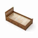 Ver imagem 3 de Cama Solteiro 03 Gavetas - Madeira Maciça Amêndoa