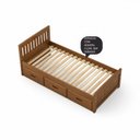 Ver imagem 5 de Cama Solteiro 03 Gavetas - Madeira Maciça Amêndoa