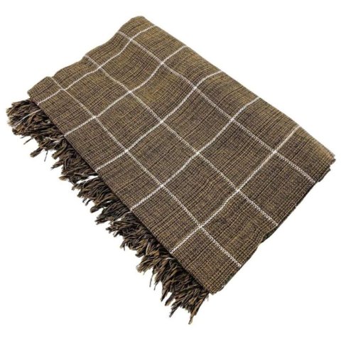 Manta Grande para Sofá e Cama Xadrez 2,40x1,80 Capa Protetora de Sofa 2 e 3 Lugares Gigante Marrom