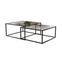 Ver imagem 2 de Mesa de Centro Industrial Moderna Atemporal Duo Catarina Preto e Tampo de Vidro