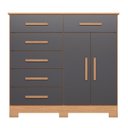 Ver imagem 3 de Cômoda Xangai 6 Gavetas Freijó/titanium - Abz