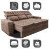 Sofá 3 Lugares Retrátil e Reclinável Cama inBox Senses 2,00m Velusoft Castor - 3