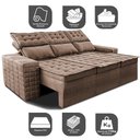 Ver imagem 3 de Sofá 3 Lugares Retrátil e Reclinável Cama inBox Senses 2,00m Velusoft Castor