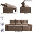 Ver imagem 2 de Sofá 3 Lugares Retrátil e Reclinável Cama inBox Senses 2,00m Velusoft Castor