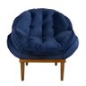 Kit 2 Poltronas Decorativa Marcela Veludo Azul Marinho - 4