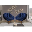 Ver imagem 1 de Kit 2 Poltronas Decorativa Marcela Veludo Azul Marinho