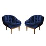 Kit 2 Poltronas Decorativa Marcela Veludo Azul Marinho - 2