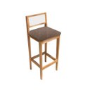 Ver imagem 4 de Kit 6 Banquetas Madeira Mel Cozinha Encosto Palha Indiana:Mel com Linho Marrom