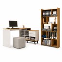 Ver imagem 1 de Kit Escritório Home Office com Escrivaninha 4 Gavetas e Estante