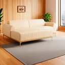 Ver imagem 4 de Sofá com Chaise Lado Direito 230cm Cocie Courino Bege - Sallar Home