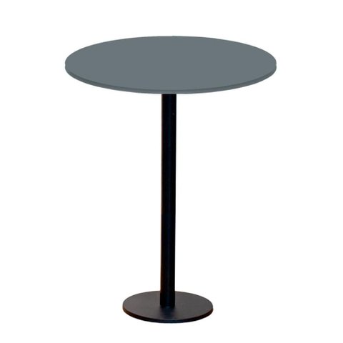 Mesa Pisa Beta Bistrô Fratini 107,50cm (a) Disco Redondo Preto Tampo Mdp Redondo Grafito 60cm (l)