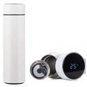 Ver imagem 1 de Garrafa Térmica Portátil 500ml Termômetro Aço Inox Tampa Touch Led Cor: Branco