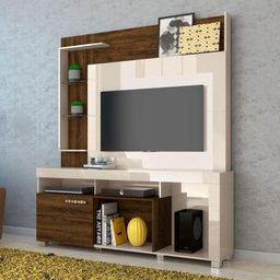 Rack com Painel Ícaro P/tv de até 50 - Off White/savana - 1 Rack com Painel Ícaro P/tv de até 50 - Off White/savana - 1
