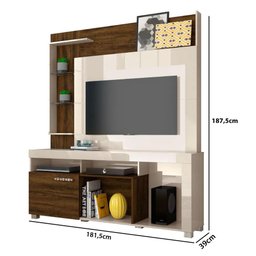 Rack com Painel Ícaro P/tv de até 50 - Off White/savana - 5 Rack com Painel Ícaro P/tv de até 50 - Off White/savana - 5