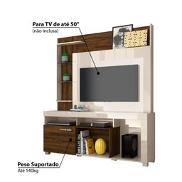 Rack com Painel Ícaro P/tv de até 50 - Off White/savana - 4 Rack com Painel Ícaro P/tv de até 50 - Off White/savana - 4