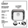 Cuba Pia Inox 40x34x17 - 430 Robust com Válvula - 3