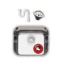 Ver imagem 1 de Cuba Pia Inox 40x34x17 - 430 Robust com Válvula