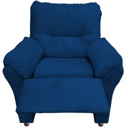 Poltrona Reclinável Manu Amamentação Bebe Quarto Sala Suede Marinho - 2